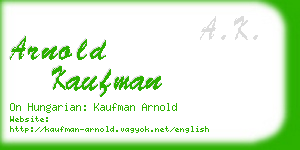 arnold kaufman business card